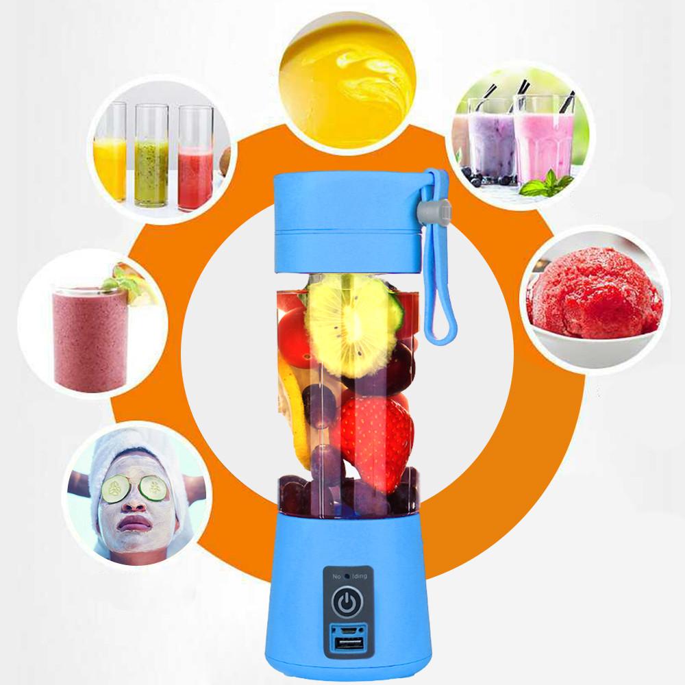 Portable USB Electric Fruit Juice Blender Deluxe Version with 6 Blades Kitchen Yellow Pandora 